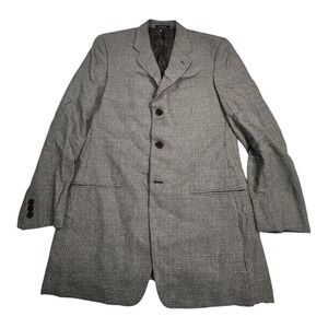MANI Men's Houndstooth Wool‎ Blend Blazer Jacket 40R Brown Tan